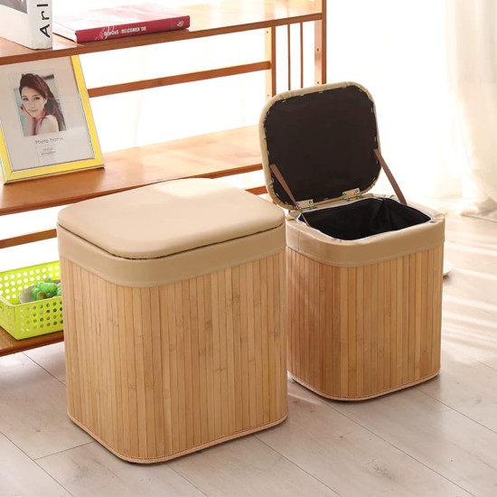 Wooden Storage Stool Large